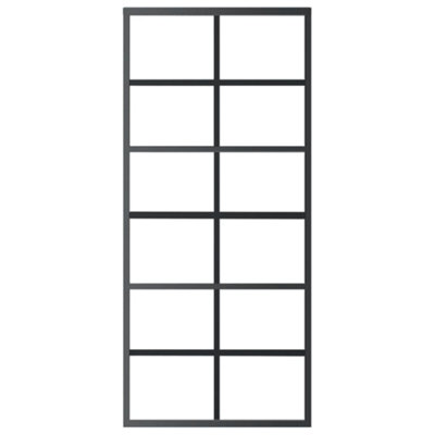 Sliding Door ESG Glass and Aluminium 90x205 cm Black
