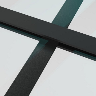 Sliding Door ESG Glass and Aluminium 90x205 cm Black