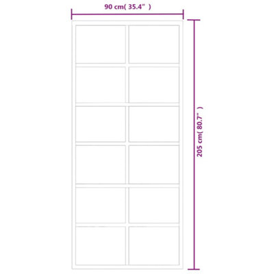 Sliding Door ESG Glass and Aluminium 90x205 cm Black