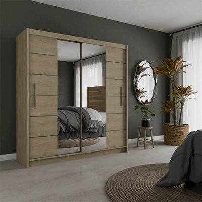 Sliding Door Wardrobe Lizbona 2 203 cm Oak Sonoma