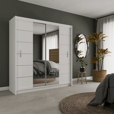 Sliding Door Wardrobe Lizbona 2 203 cm White