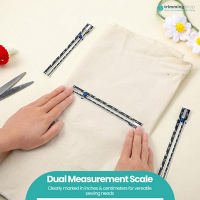 Sliding Gauge Ruler & Metal Fabric Quilting Ruler, Sewing Gauge ...