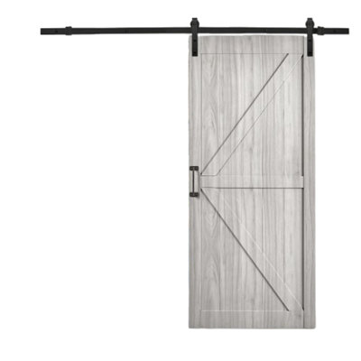 Sliding Internal Door Indoor Door Barn Door and 1.83m Sliding Kit Set,Wood Grain