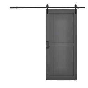 Sliding Internal Door Indoor Door Barn Door and 2m Sliding Kit Set,Dark Grey
