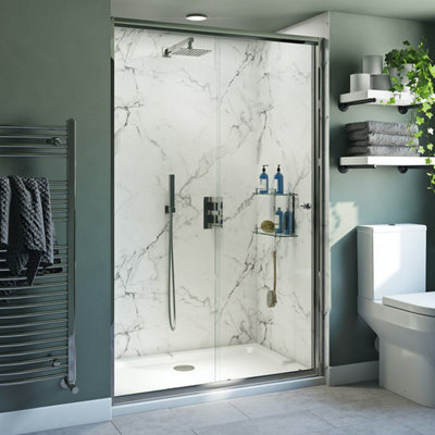 Sliding Shower Door 4mm Glass 1000x1850 mm at B&Q