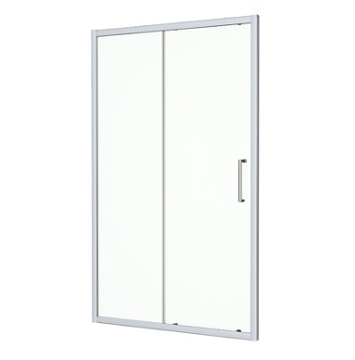 Sliding Shower Door Enclosure Tempered Glass 1000mm | DIY at B&Q