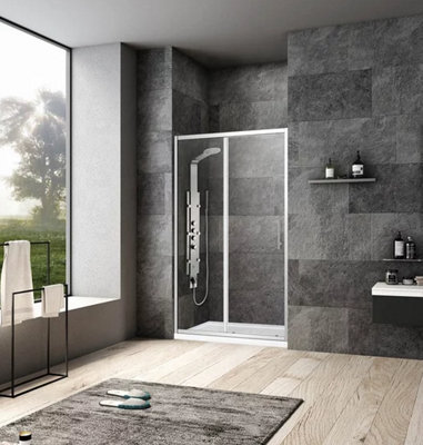 Sliding Shower Door Enclosure Tempered Glass 1000mm - 3