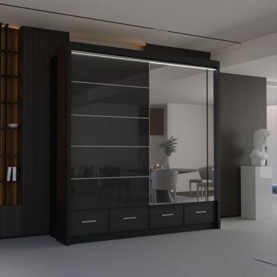 Sliding Wardrobes 4U Bradford Modern High Gloss Sliding Door Wardrobe