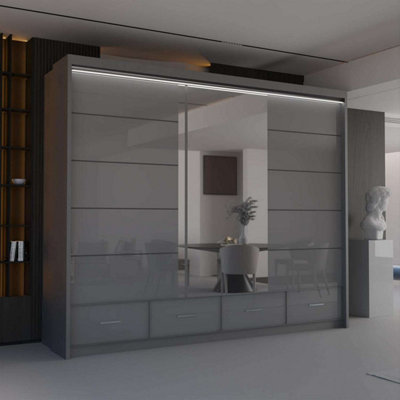Image showcasing Sliding Wardrobes 4U Bradford Modern High Gloss Sliding Door Wardrobe ...