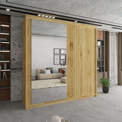 Sliding Wardrobes 4U Mailo Oak 2 Sliding Door Wardrobe in 4 Colors ...
