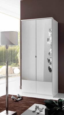 SLIGO White And  Mirror 2 Door Wardrobe