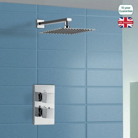 Slim 2 Dial 1 Way Concealed Square Thermostatic Shower Mixer