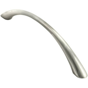 Slim Bow Cabinet Pull Handle 128mm Fixing Centres Satin Nickel 157 x 29mm