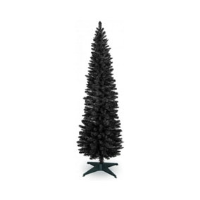 Slim Christmas Tree Pencil Black 6ft with Storage Box