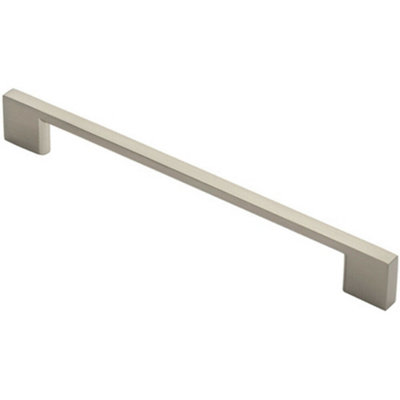 Slim D Shape Pull Handle 220 x 8.5mm 192mm Fixing Centres Satin Nickel