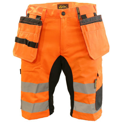 Slim Fit Stretch Hi-Vis Shorts With Removable Holster Pockets