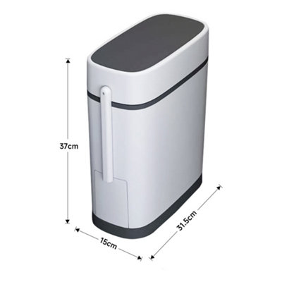 Slim Plastic Trash Can Bathroom Bin and Toilet Brush Set