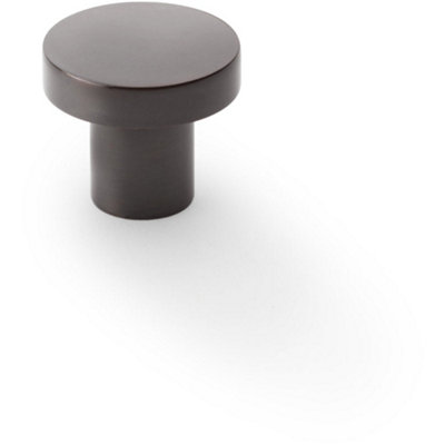 Slim Round Door Knob - Dark Bronze 30mm Modern Cupboard Cabinet Pull Handle