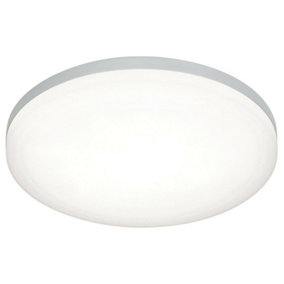 Slim Round LED Flush Ceiling Light 22W Cool White IP44 Sliver Bathroom Lamp