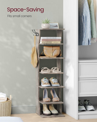 SLIM SHOE RACK, NARROW SHOE STORAGE ORGANISER, 7-TIER SHOE STAND, FOR ...