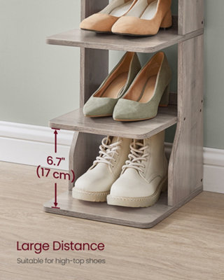 SLIM SHOE RACK, NARROW SHOE STORAGE ORGANISER, 7-TIER SHOE STAND, FOR ...