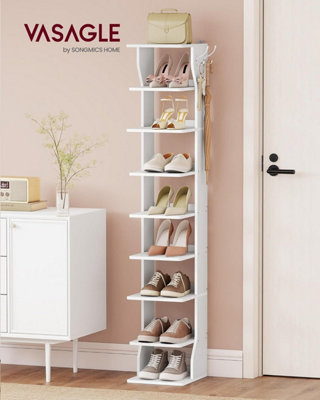 Slim Shoe Rack, Narrow Shoe Storage Organiser, 9-Tier Shoe Stand, for ...
