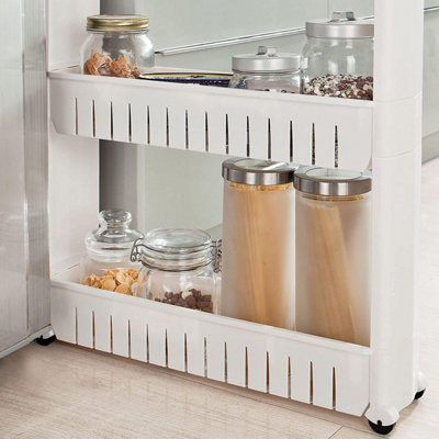Slim Slide Out Kitchen Trolley Rack Holder Storage Shelf Organiser ...