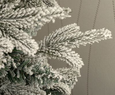 Slim Snow Covered Lapland Fir Artificial Christmas Tree 5ft - 3