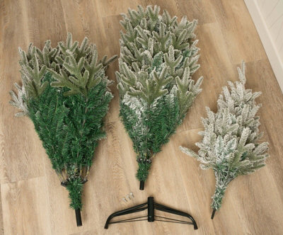 Slim Snow Covered Lapland Fir Artificial Christmas Tree 5ft - 4