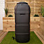 Slim Space Saver Garden Water Butt 100 Litre With Lid & Tap Carry Handles in Black