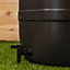 Slim Space Saver Garden Water Butt 100 Litre With Lid & Tap Carry Handles in Black