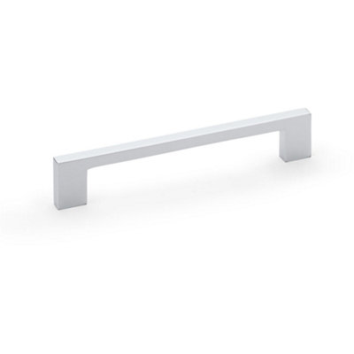 Slim Square Bar Pull Handle - Polished Chrome - 160mm Centres SOLID BRASS Drawer