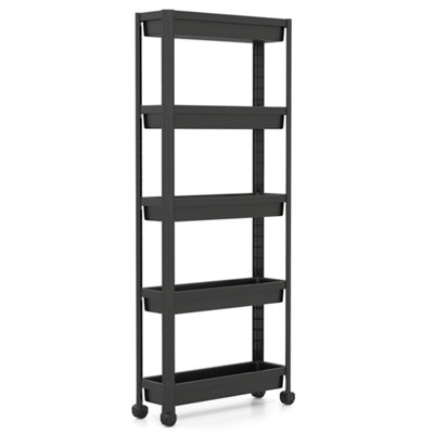 Slim Storage Cart 5 Tier Rolling Utility Organizer