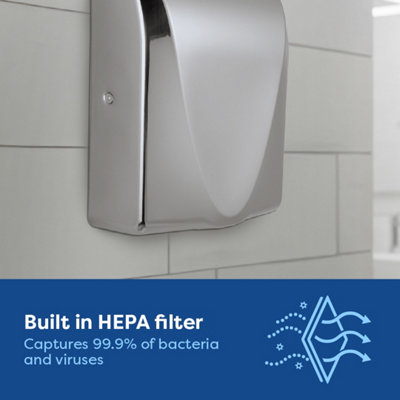 Slimflow Black Electric Hand Dryer with HEPA Filter 1KW
