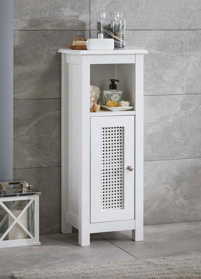 White bathroom store storage cupboard