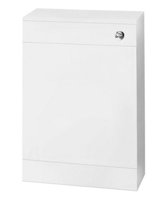 Slimline WC Unit with Concealed Cistern  - 500mm - Gloss White