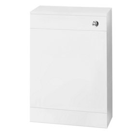 Slimline WC Unit with Concealed Cistern  - 500mm - Gloss White