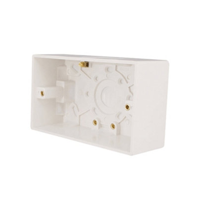 Slimline White 2G 47mm White Pattress Back Box - Round Corner, 5