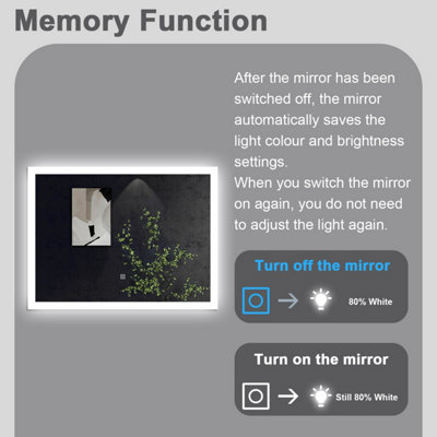 SLINE 1000x600mm Bathroom LED Mirror with Cold Light,Touch Control ...