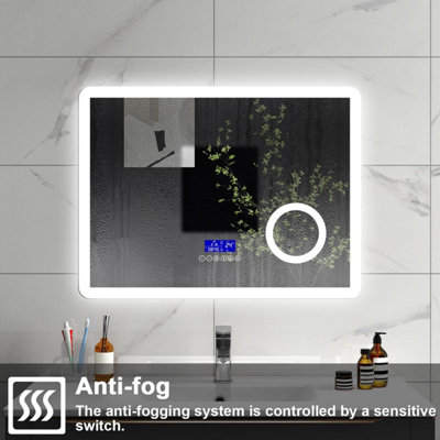 SLINE 1000x600mm Bluetooth LED Bathroom Mirror with 3-Colour Modes ...