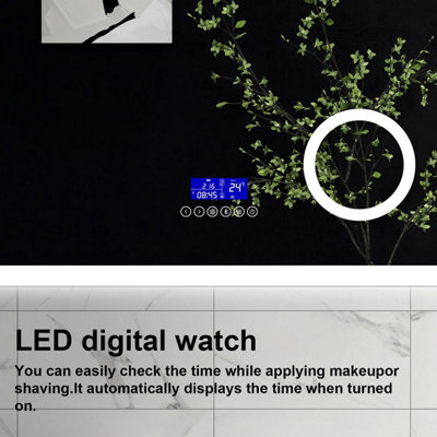 SLINE 1000x600mm Bluetooth LED Bathroom Mirror with 3-Colour Modes ...