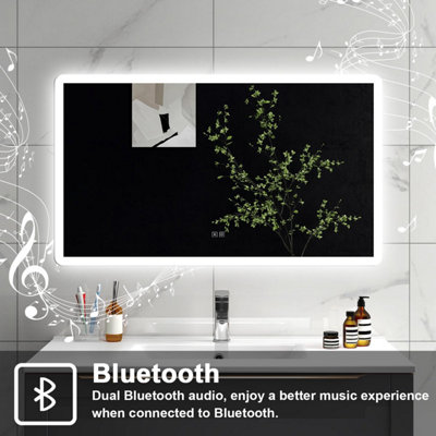 SLINE 1600x800mm Bathroom LED Mirror with Bluetooth,3 Colours Dimmable ...