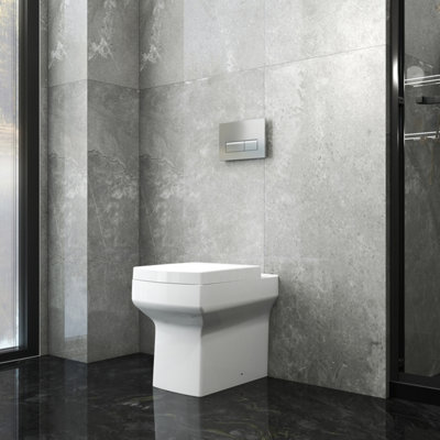 SLINE Bathroom Back to Wall BTW Toilet WC Square Pan Soft Close Seat ...