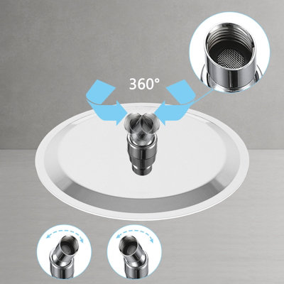 SLINE Chrome Round Rain Shower Head 8 Inch - Stainless Steel Ultra Thin ...