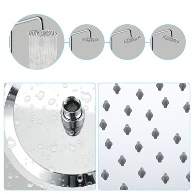 SLINE Chrome Round Rain Shower Head 8 Inch - Stainless Steel Ultra Thin ...