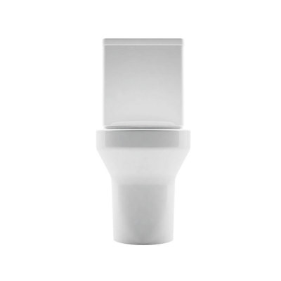 SLINE Modern Rimless Close Coupled Toilet with Soft Close Seat White Round WC Pan