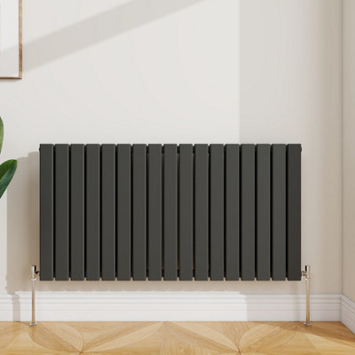 Sline Radiator Horizontal Double Panel Flat Anthracite Designer ...