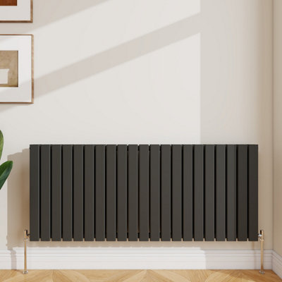 Sline Radiator Horizontal Double Panel Flat Anthracite Designer ...
