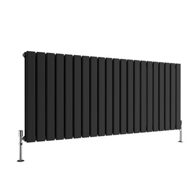 Sline Radiator Horizontal Double Panel Flat Black Designer Radiator ...
