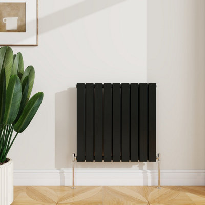 Sline Radiator Horizontal Double Panel Flat Black Designer Radiator ...